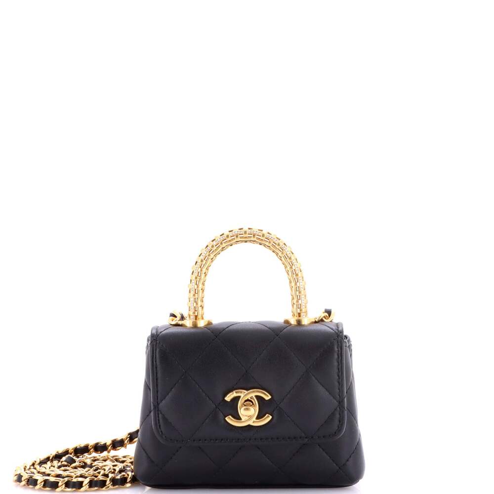 Chanel Coco Top Handle Clutch With #258297C43B - Picture 1 of 7